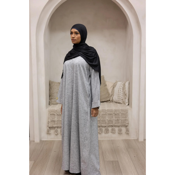 Luxury Linen Abaya (Smoky Quartz)