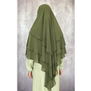 Chiffon Three Layered Princess Khimar (Olive)