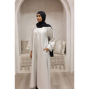 Luxury Linen Abaya (Pure White)