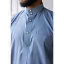Saudi Collared Thobe Jubbah MC Cotton Blend (Light Cerulean)