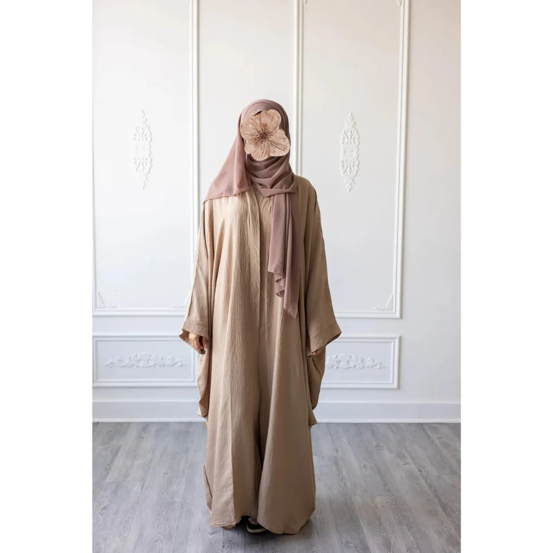 Slip Dress and Loose Fit Abaya (Latte)
