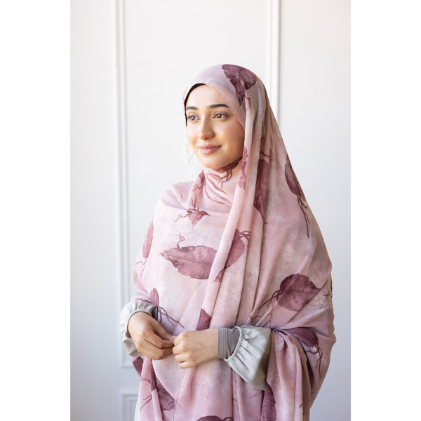 Printed Chiffon Hijab - Carnation