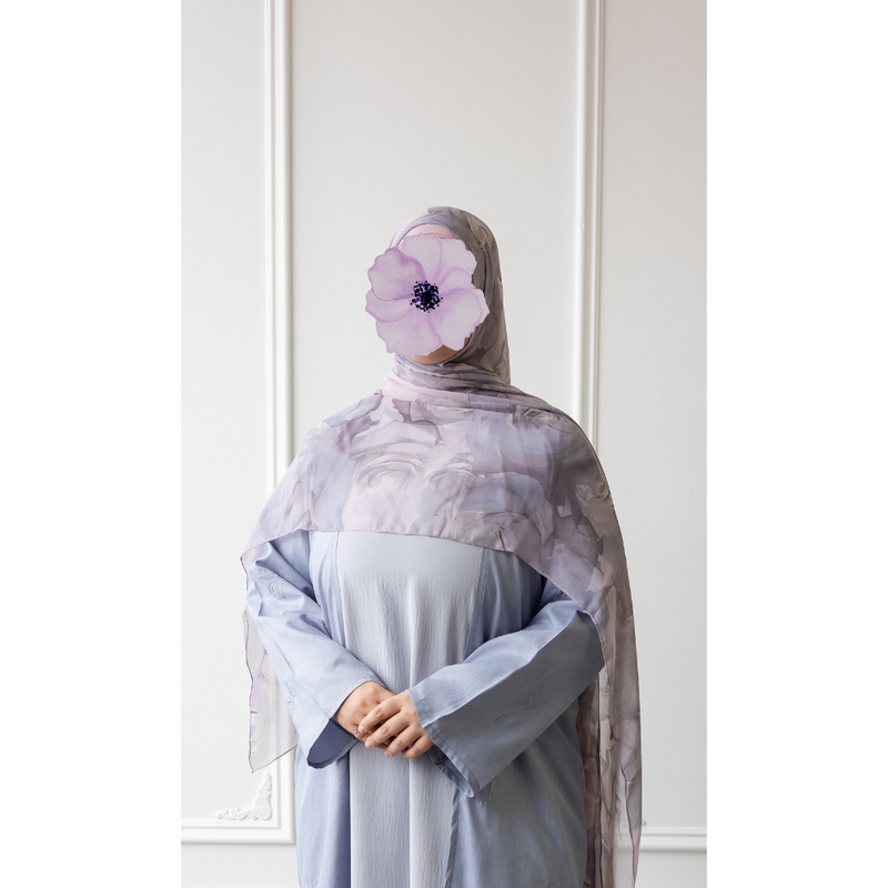 Printed Chiffon Hijab (Soft Lavender)