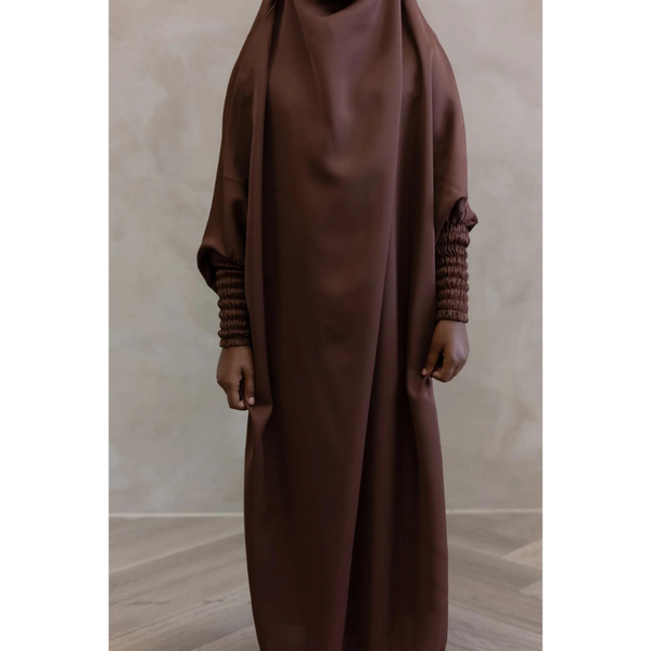 Zaynab Girls Jilbaab Kids Coffee Brown