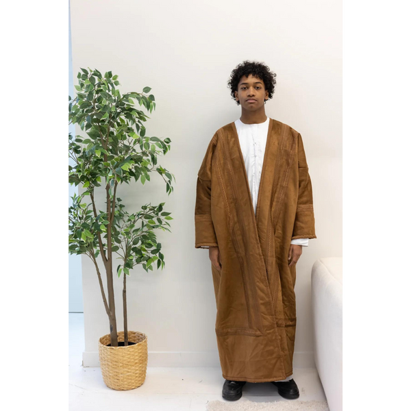 Mustard Brown Syrian Farwa Coat/Bisht