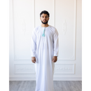 Omani Thobe (White with Blue tassel)