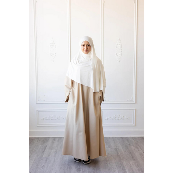 Umm Salama Cotton Blend Loose Fit Abaya (Golden Sand)