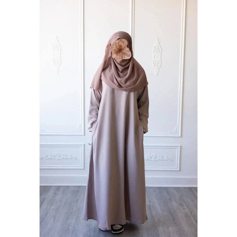 Sawda Textured Crepe Abaya (Dawn Pink)