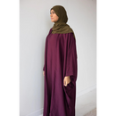Slip Dress and Loose Fit Abaya (Electric Cherry)