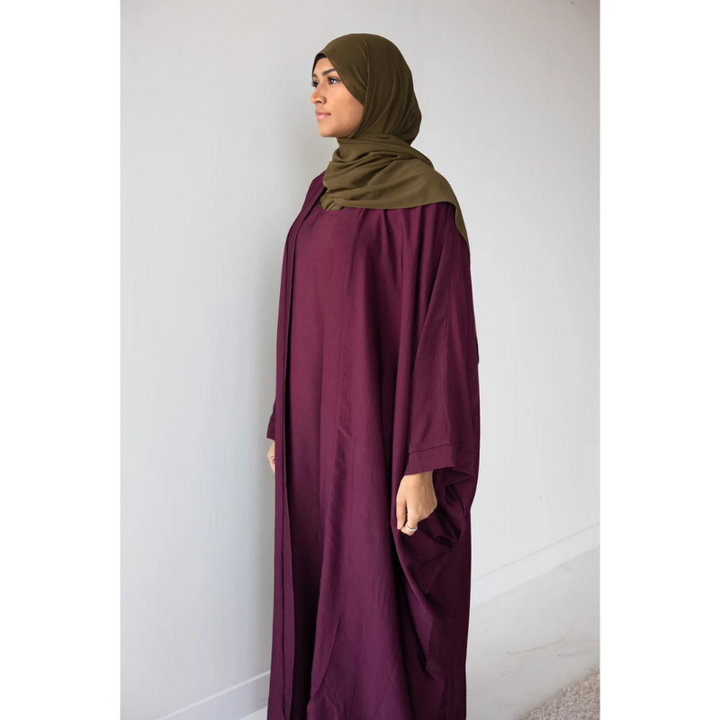 Slip Dress and Loose Fit Abaya Electric Cherry