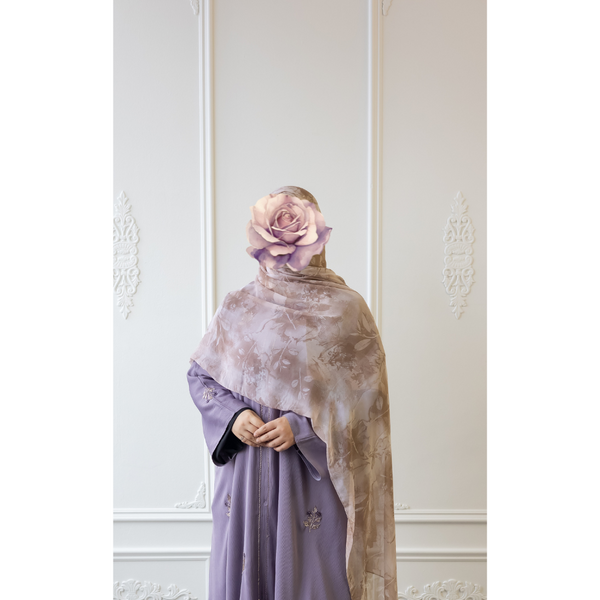 Printed Chiffon Hijab (Blushing Orchid)