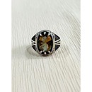 Citrine Real Sterling Silver Mens Islamic Ottoman Ring