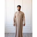 Saudi Collared Thobe Jubbah MC Cotton Blend (Sepia)