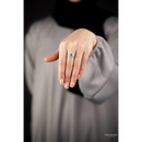 Swiss Blue Topaz Sterling Silver Halo Ring