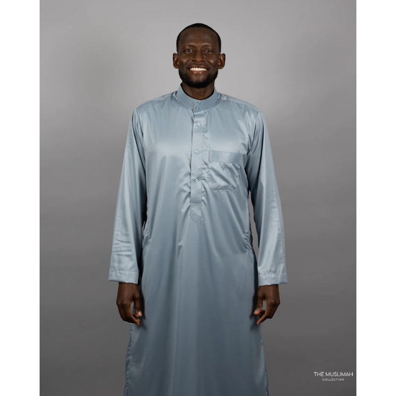 Saudi Collared Thobe Jubbah (Ocean Breeze)