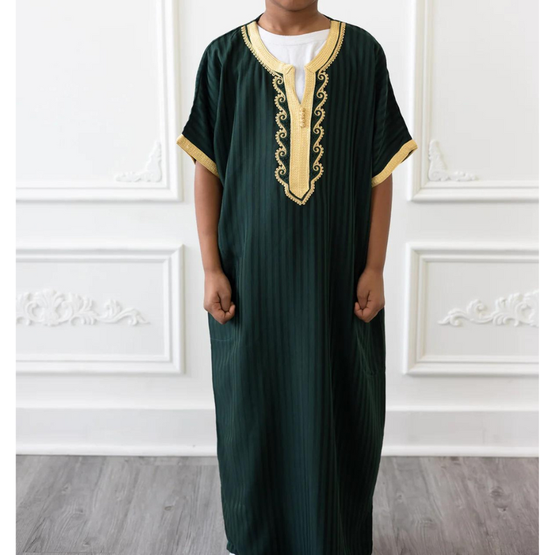 Kids Moroccan Short Sleeve Emerald Green