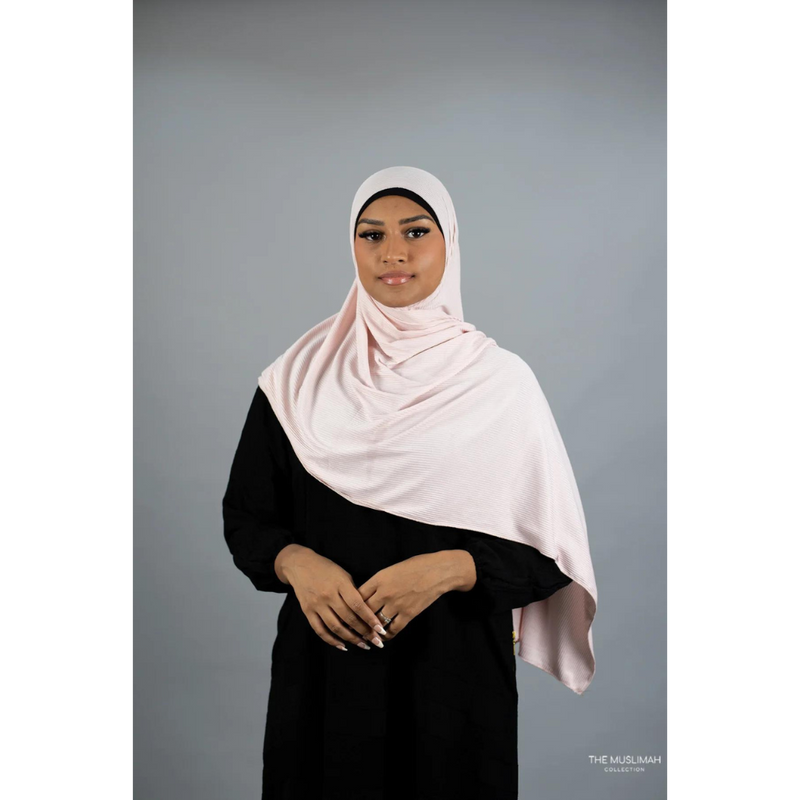 Pale Blush Ribbed Jersey Hijab