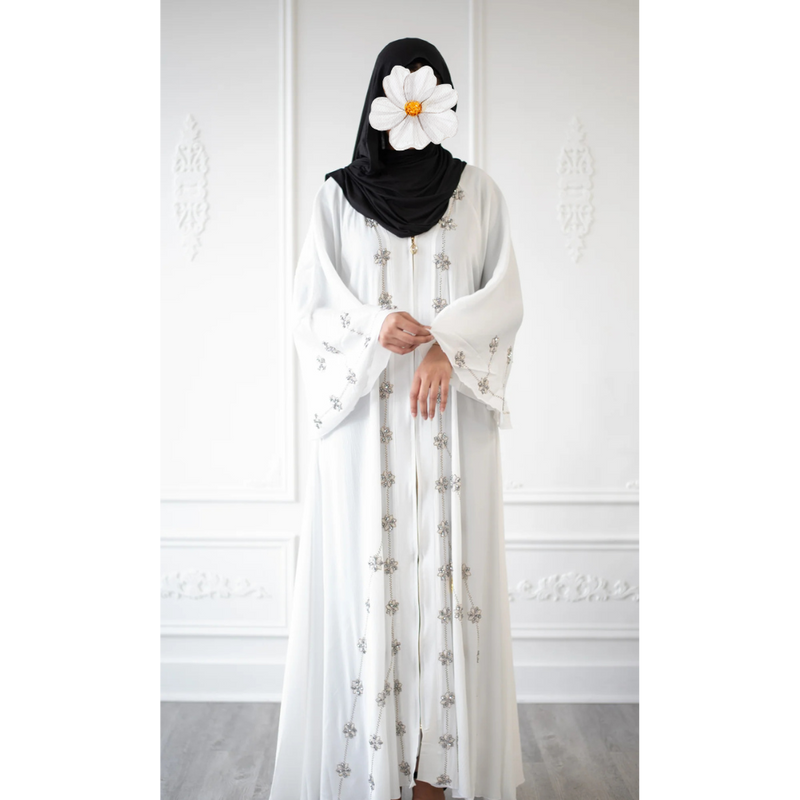 Daisy Glam Abaya (White)