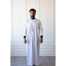 Saudi Collar Caligraphy Design - (White & Sapphire)