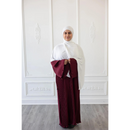 Pleated Plain Abaya (Maroon)