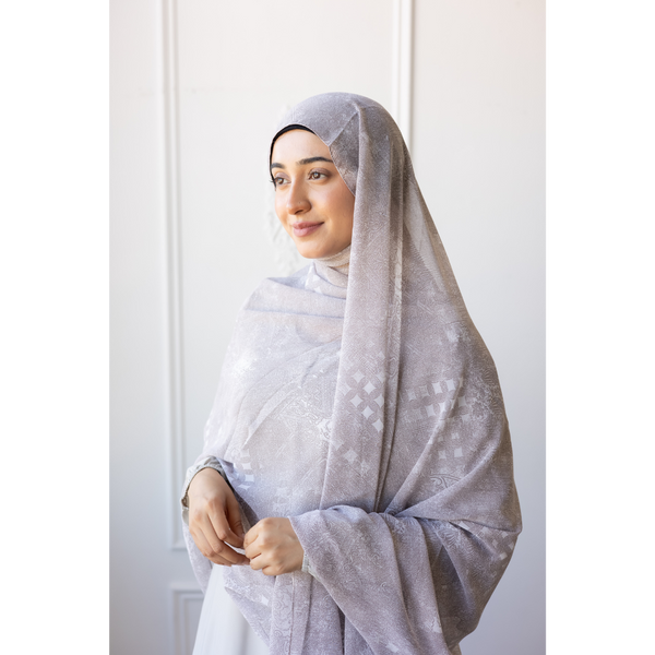 Printed Chiffon Hijab (Lilac Paisley)