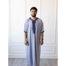 Moroccan 3/4 Sleeve Thobe (Glacier Grey & Jay Blue)