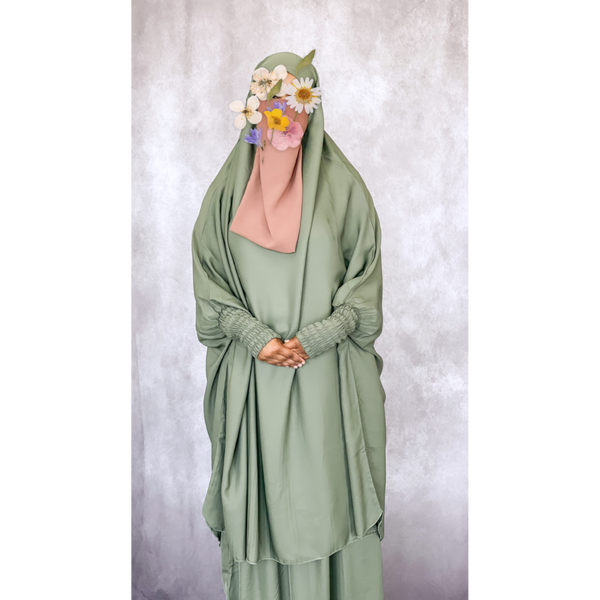 Aisha Two Piece Jilbaab - Green Tea
