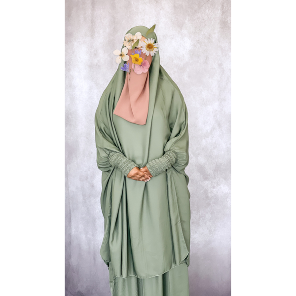 Aisha Two Piece Jilbaab - Green Tea (B3)