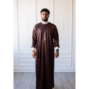 Saudi Collar Caligraphy Design - (White & Espresso)