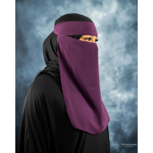 Plum Purple One Piece Single Layer Niqab