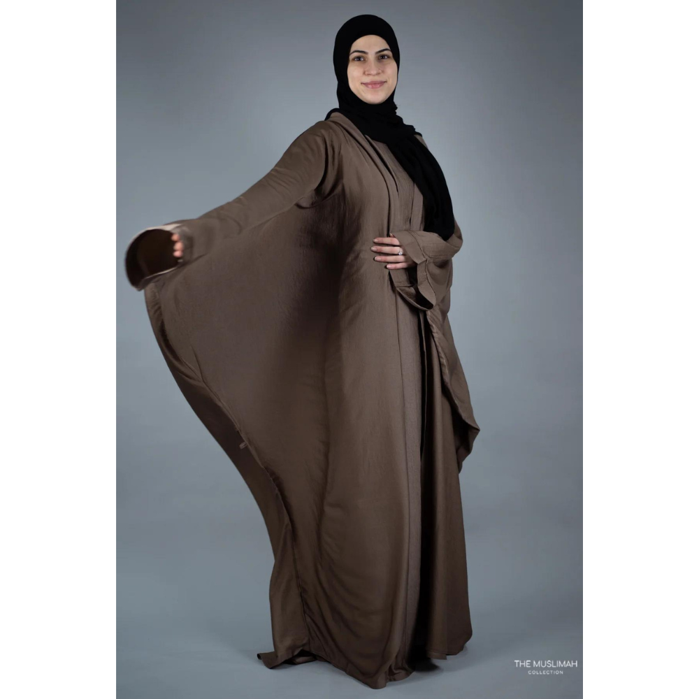 Slip Dress and Loose Fit Abaya (Mocha) Slip Dress and Loose Fit Abaya (Mocha)