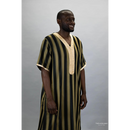 Moroccan Striped Thobe (Black and Gold)