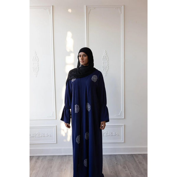 Hayati Peony Glam Abaya (Midnight Blue)