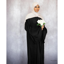 Pleated Plain Abaya (Black)