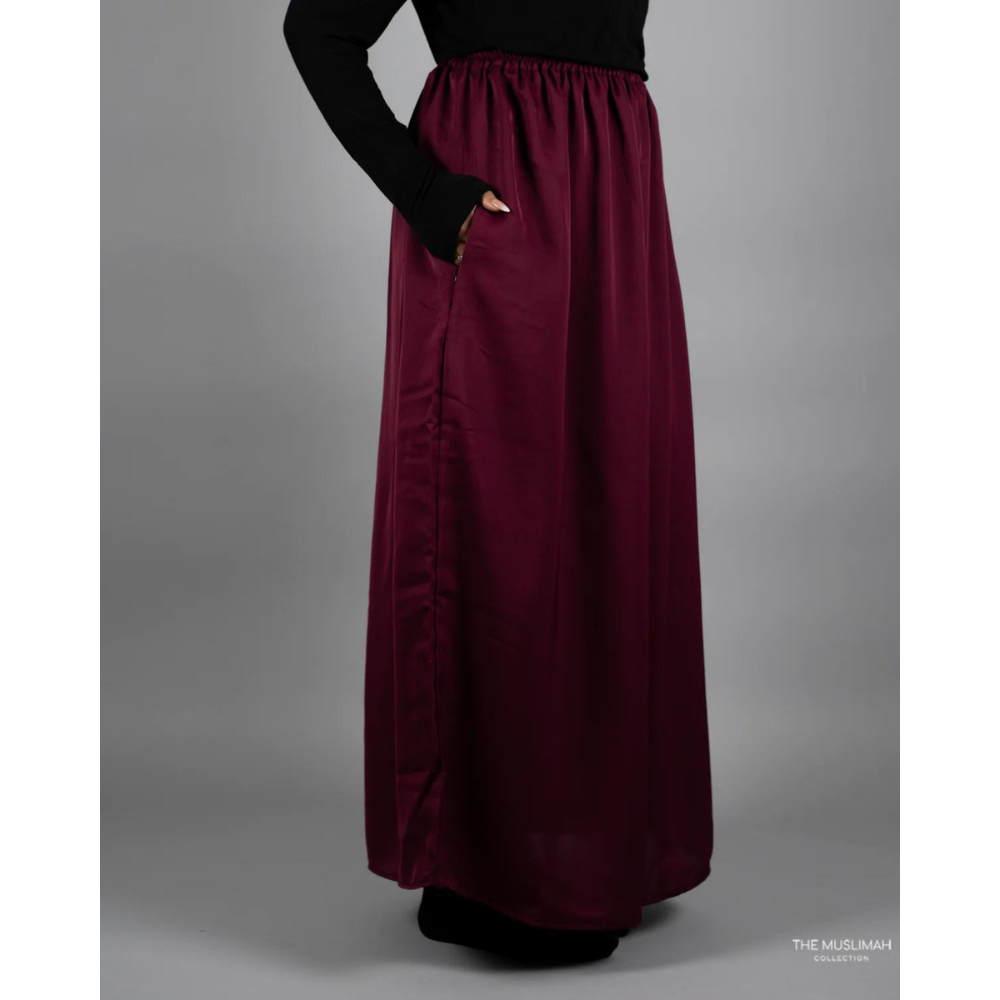 Maroon Nida Flowy Skirt