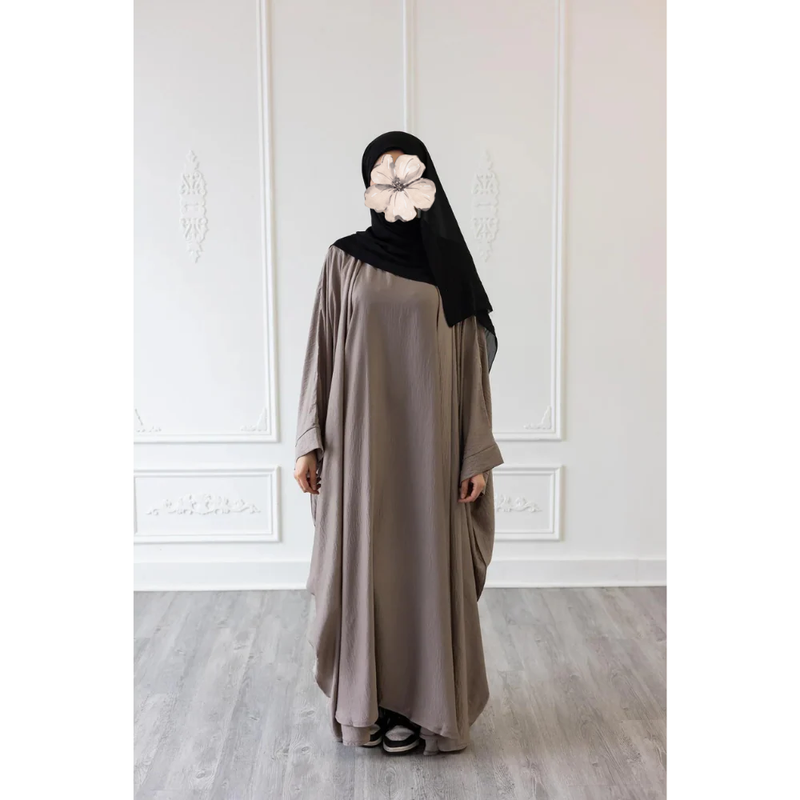 Slip Dress and Loose Fit Abaya (Foggy Grey)