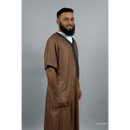 Moroccan Short Sleeve Thobe (Chocolate Brown)