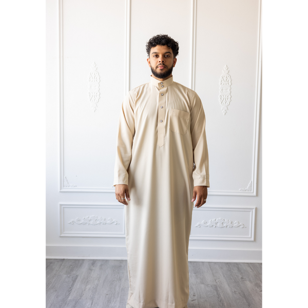 Saudi Collared Thobe Jubbah MC Cotton Blend (Summer Rays)