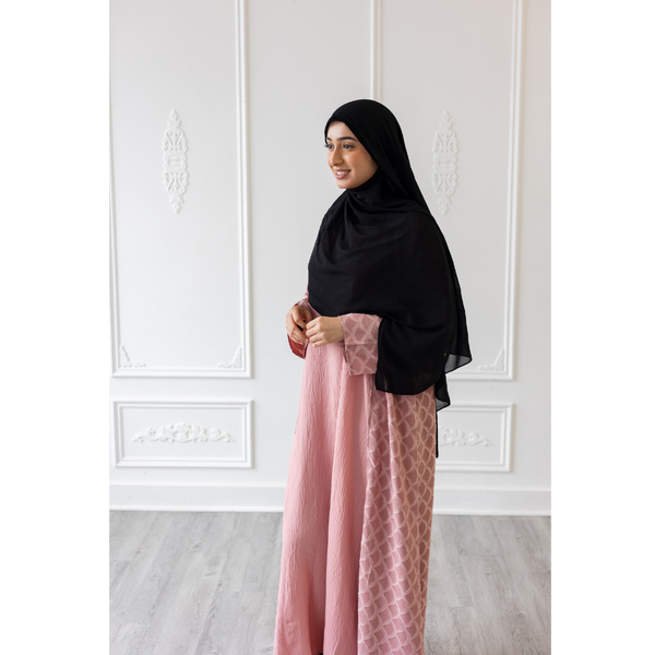 Sale Mermaid Tail Print Abaya - Blush Pink (C39)