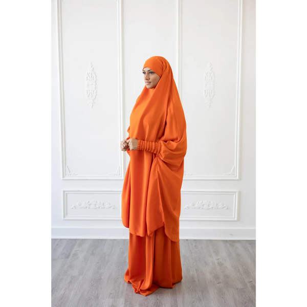 Aisha Two Piece Jilbaab - Tiger Orange