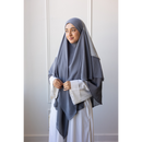 Chiffon Three Layered Princess Khimar - Ombré Grey (C56)
