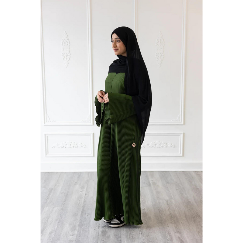 Pleated Plain Abaya (Earth)