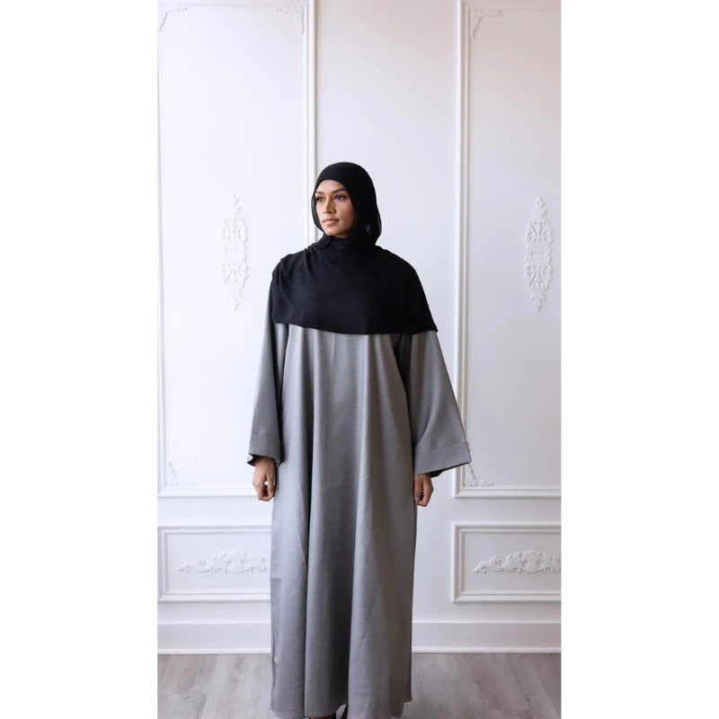 Luxury Linen Abaya (Smoke Grey)