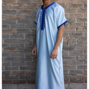 Moroccan Short Sleeve Kids-Boys Thobe (Baby Blue)