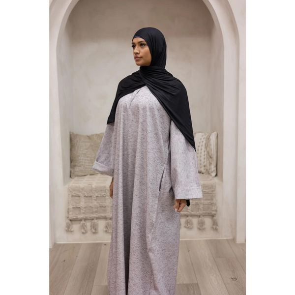 Luxury Linen Abaya (Hazelnut Swirl)