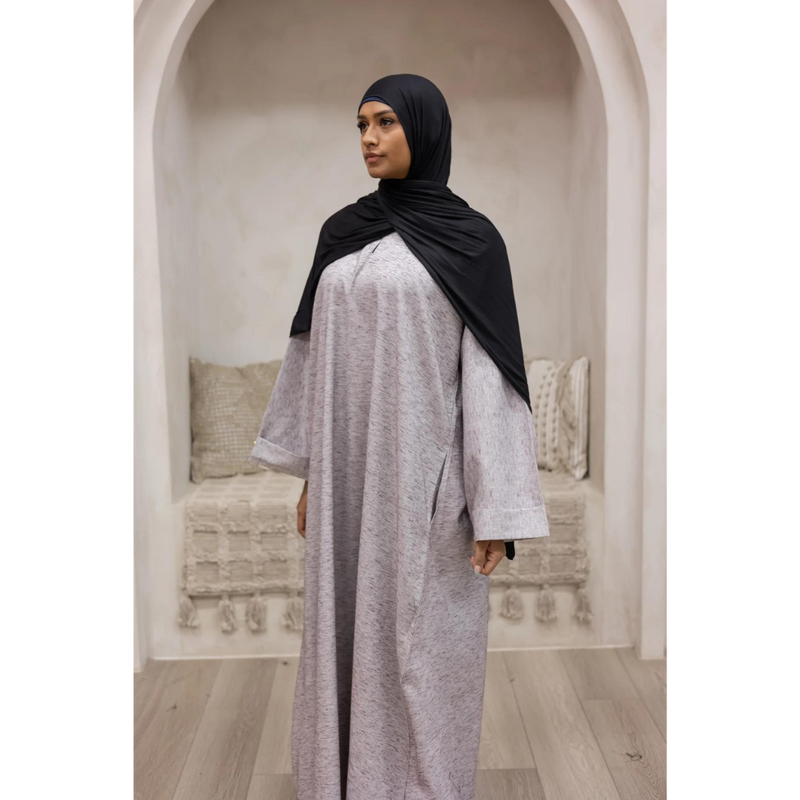 Luxury Linen Abaya in Hazelnut Swirl