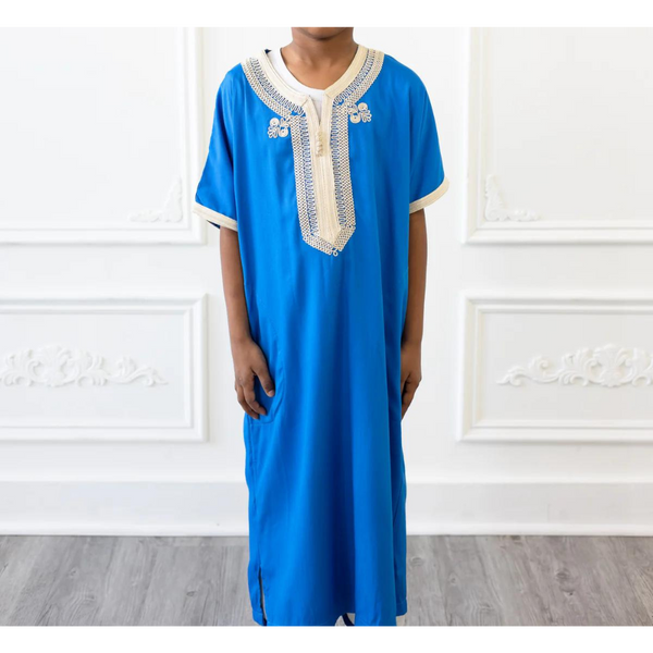 Kids Moroccan Short Sleeve Ocean Blue