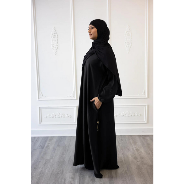 Sawda Textured Crepe Abaya Black