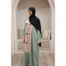 CLEARANCE SALE Sale Sawda Handwork Glam Abaya (Pistachio & Peachy Pink)