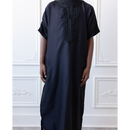 Moroccan Short Sleeve Kids-Boys Thobe (Midnight Black)